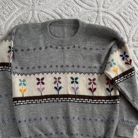 Sweaters - Gray Alpaca Peruvian Crewneck Sweater